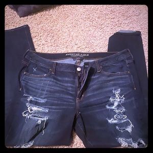 American eagle distressed jeggings 20 long